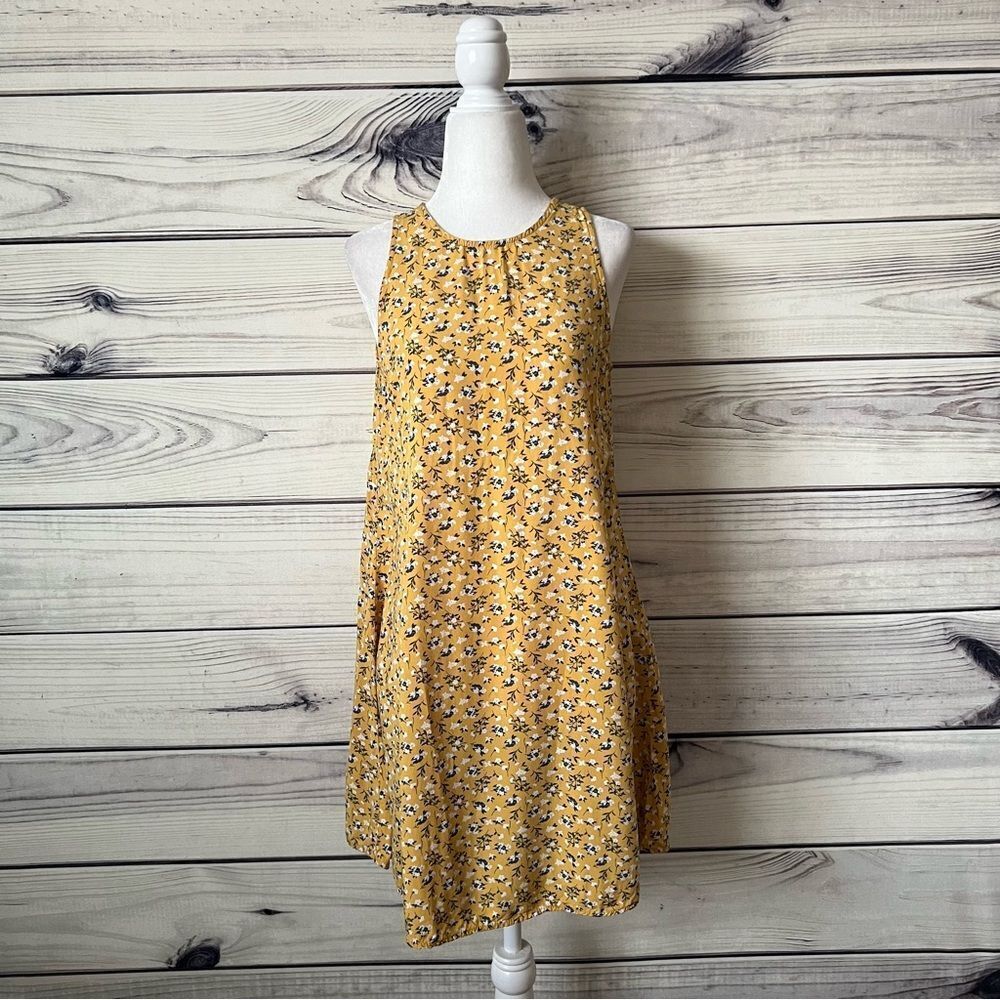 Old Navy Yellow Floral Sleeveless Swing Dress